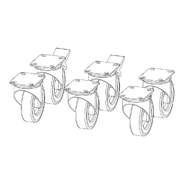 Samaref 6 коліс, 2 з яких з гальмами, для 4-х дверних столів image