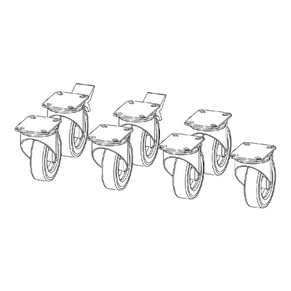 Samaref 7 коліс, 2 з яких з гальмами, для 4-х дверних столів image