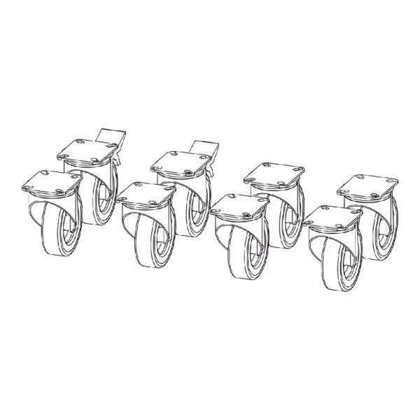 Samaref 8 коліс, 2 з яких з гальмами, для 3-х дверних столів image